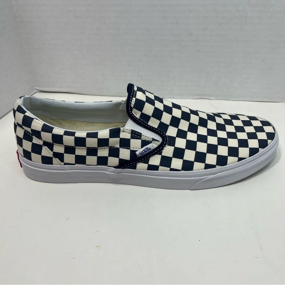 VANS Classic checkerboard print slip on shoes men’s size 13 NWT BLUE - Picture 10 of 16